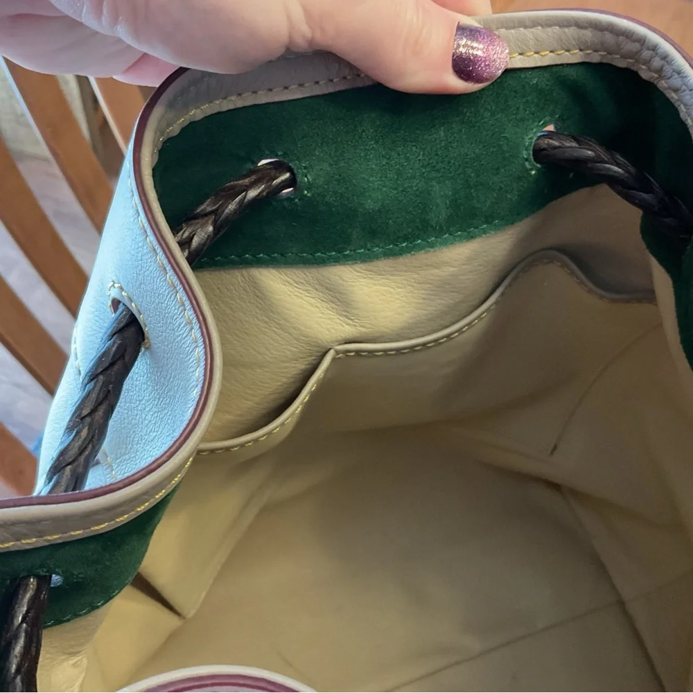 Dooney & Bourke Light Taupe Hattie Drawstring Large - Picture 11 of 16